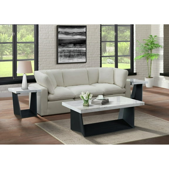Picket House Furnishings Tobias Coffee Table with White Marble Top