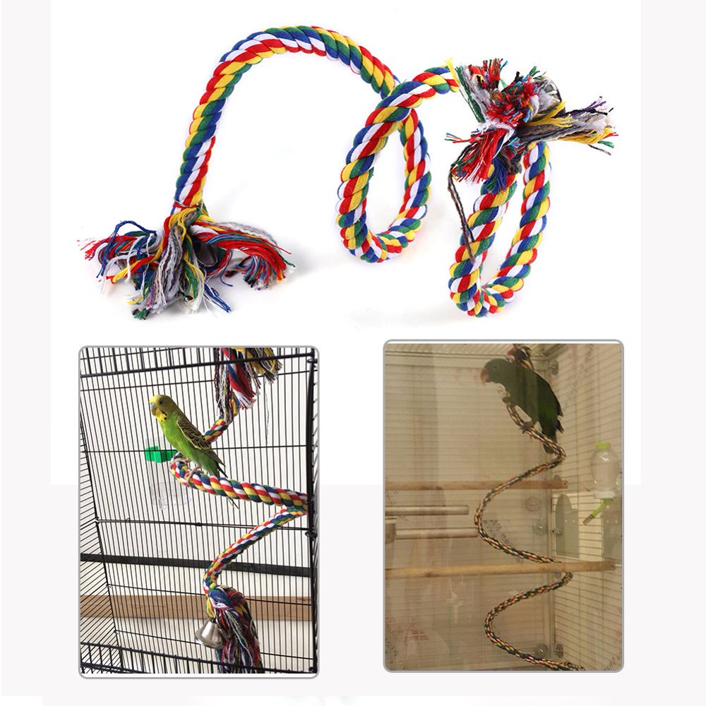 LYUMO New Colorful Small Pet Bird Parrot Hanging Cotton Rope Swing