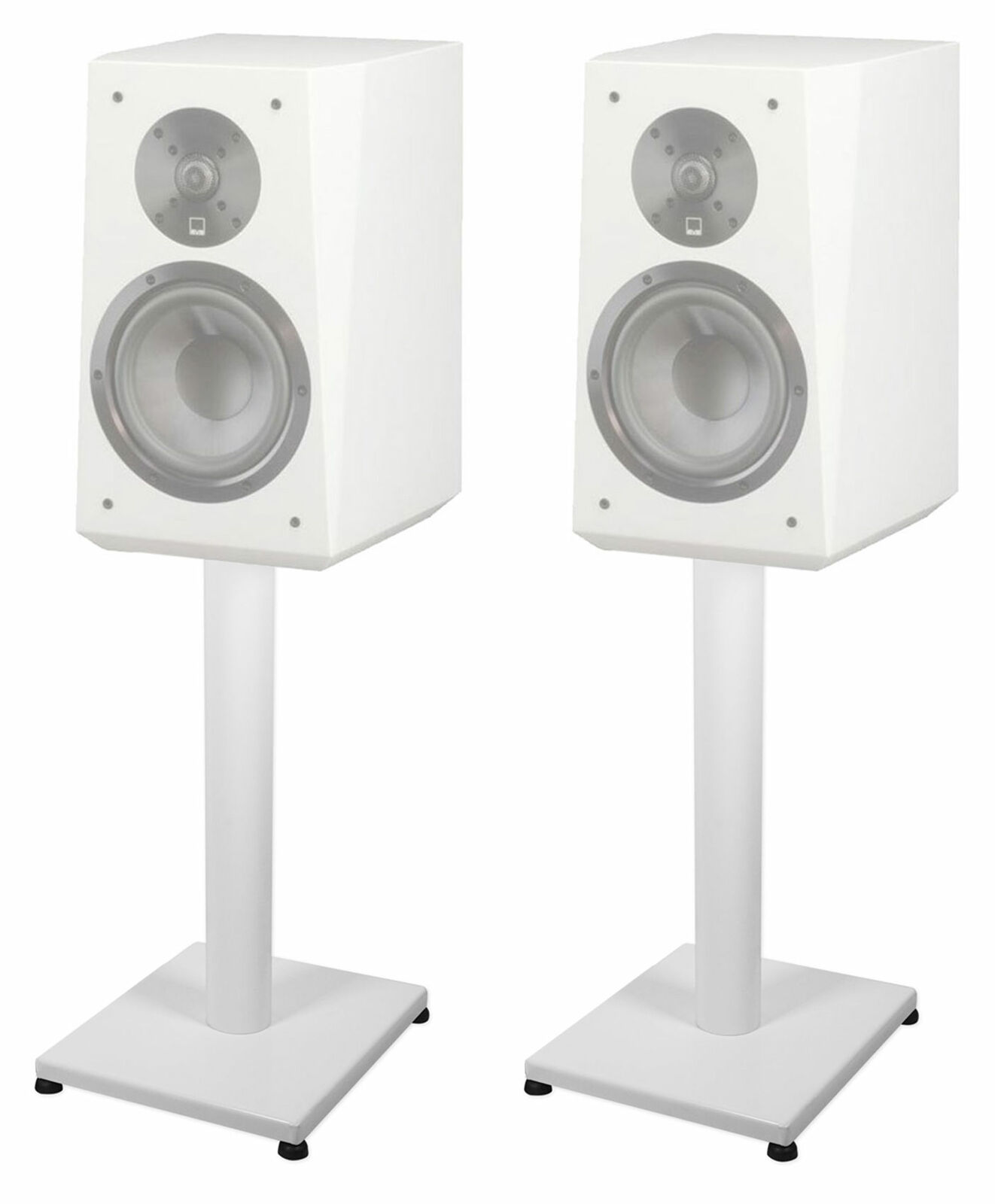 Pair 21” Steel White Stands For SVS Prime Satellite Bookshelf Speakers
