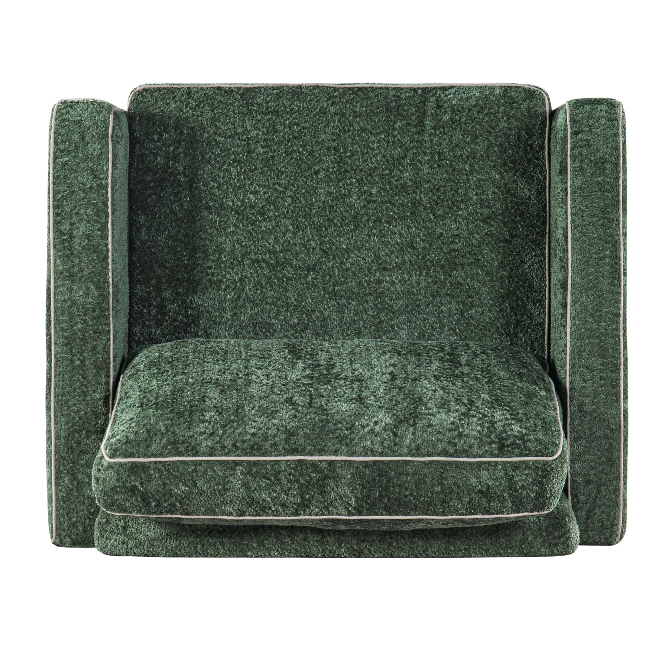 Christopher Knight Home Modern Chenille Upholstered Single Sofa with Square Arms, Pillow Back, Green