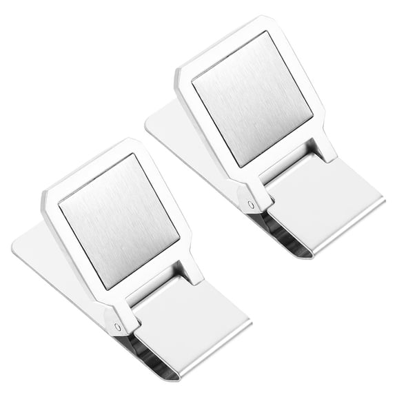 WHAMVOX 2 Pcs Clamp for Money File Fixing Clip Men Tag Women Silver
