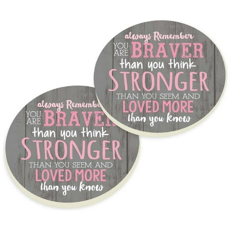 

P. Graham Dunn Always Remember You are Pink 2.75 x 2.75 Absorbent Ceramic Car Coasters Pack of 2