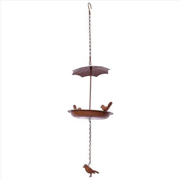 Baño para Pájaros Colgante Comedero para Pájaros Colgante Baños para Pájaros de Metal para Exteriores Bandeja Colgante Bandeja para Baño de Pájaros o Agua para Pájaros B
