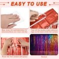 thumbnail image 4 of Uxcell 6 Pack 29x108 Inch Bright Pink Metallic Foil Fringe Tinsel Table Skirts for Rectangle Tables for Party Decoration, 4 of 4