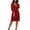 Dress - Red, variant on Lekwk Formal Dress Women Elegant Long Sleeve V Neck Dress Casual Wrap Rhinestone Mesh Sleeves Summer Dresses for Wedding Vacation Party