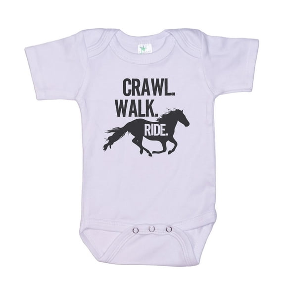 Crawl Walk Ride (Horse) Baby Onesie