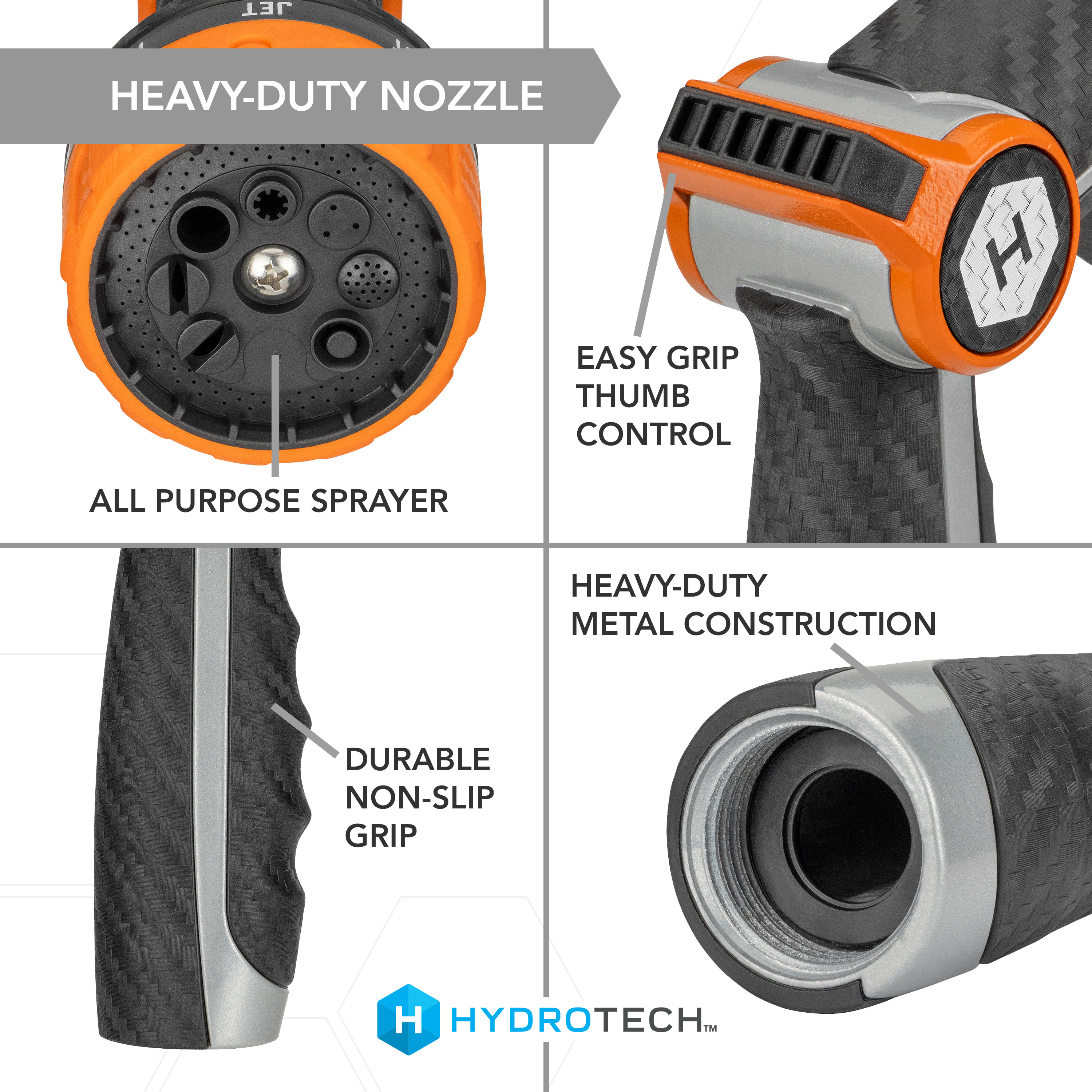 HydroTech Heavy Duty 8-Pattern Hose Nozzle photo 3