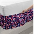 thumbnail image 2 of Botanical Bed Skirt, Floral Theme Various Abstract Flower Ornaments Branches on Indigo Background, Elastic Bedskirt Dust Ruffle Wrap Around for Bedding Decor, 4 Sizes, Multicolor, by Ambesonne, 2 of 2