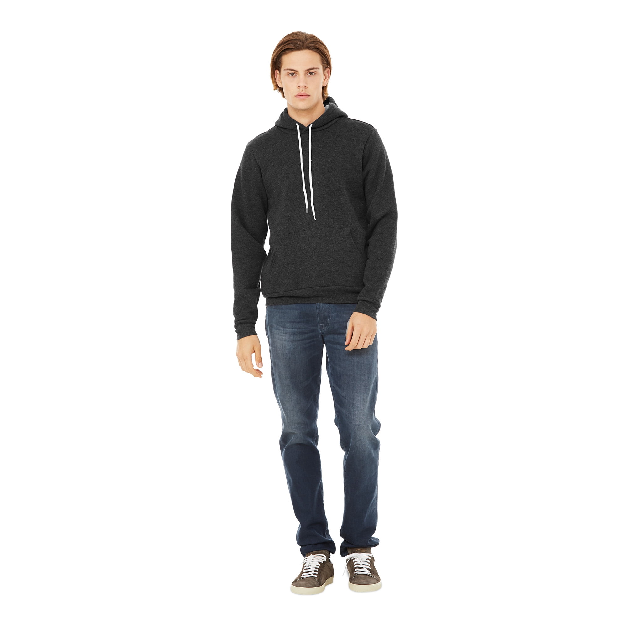 BELLA+CANVAS Adult Unisex Fleece Pullover Hoodie for Crafting, Dark Heather Grey, Small