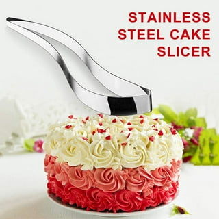 DOITOOL 2pcs Cake Slicer Cutters, Stainless Steel Cake Slicer cutter,metal  cutter Pie Knife Cake Lifter Tools Professional Pastries Divider for Cakes
