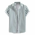thumbnail image 1 of Playeras Casuales Para Hombre Camisa Informal De Verano A Rayas Estampada De Manga Corta Con Cuello Vuelto, 1 of 5