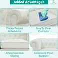 thumbnail image 6 of Traditional PU Leather Tufted Chesterfield Loveseat, Rolled Arm Loveseat, Faux Leather Upholstered Living Room Loveseat Sofa, White, 6 of 16