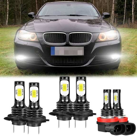 For BMW 320i 2012-2018 8000K Blue LED Headlight Hi/Low Fog Light Bulbs Combo