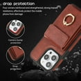 thumbnail image 6 of ELEHOLD for iPhone 13 Pro Case Synthetic Leather 2-in-1 Phone Case with Magnetic Detachable Card Holder Ring Holder Stand Drop Protection Shockproof Wallet Case,winered, 6 of 8
