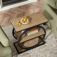 thumbnail image 5 of Tribesigns Industrial Sofa End Table, Narrow Wooden Sofa Table with 3 Storage Shelves, Oak & Black, 5 of 5