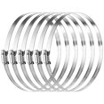 thumbnail image 1 of MIAHART Abrazadera de manguera de 6 pulgadas Abrazaderas de conducto de acero inoxidable 304 ajustables Abrazadera de manguera ajustable de 141 mm a 165 mm con engranaje helicoidal (paquete de 6), 1 of 5
