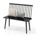thumbnail image 1 of Costway Entryway Bench for 2 Windsor Rubber Wood Dining Bench with Spindle Back Black, 1 of 10