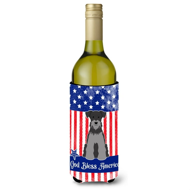 ""Caroline'S Treasures Bb3047Literk Miniatura Schanuzer Negro Plata Botella De Vino Abrazadera Bebidas Frías-Koozies 750 Ml Multicolor""