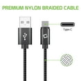 thumbnail image 3 of Cellet 4 inch USB Cable Compatible with BLU View 3 - Mini Short High Power Fast Charging Sync USB-C to USB-A (Type-C to Type-A) Cable for BLU View 3 - 4 inches, 3 of 8