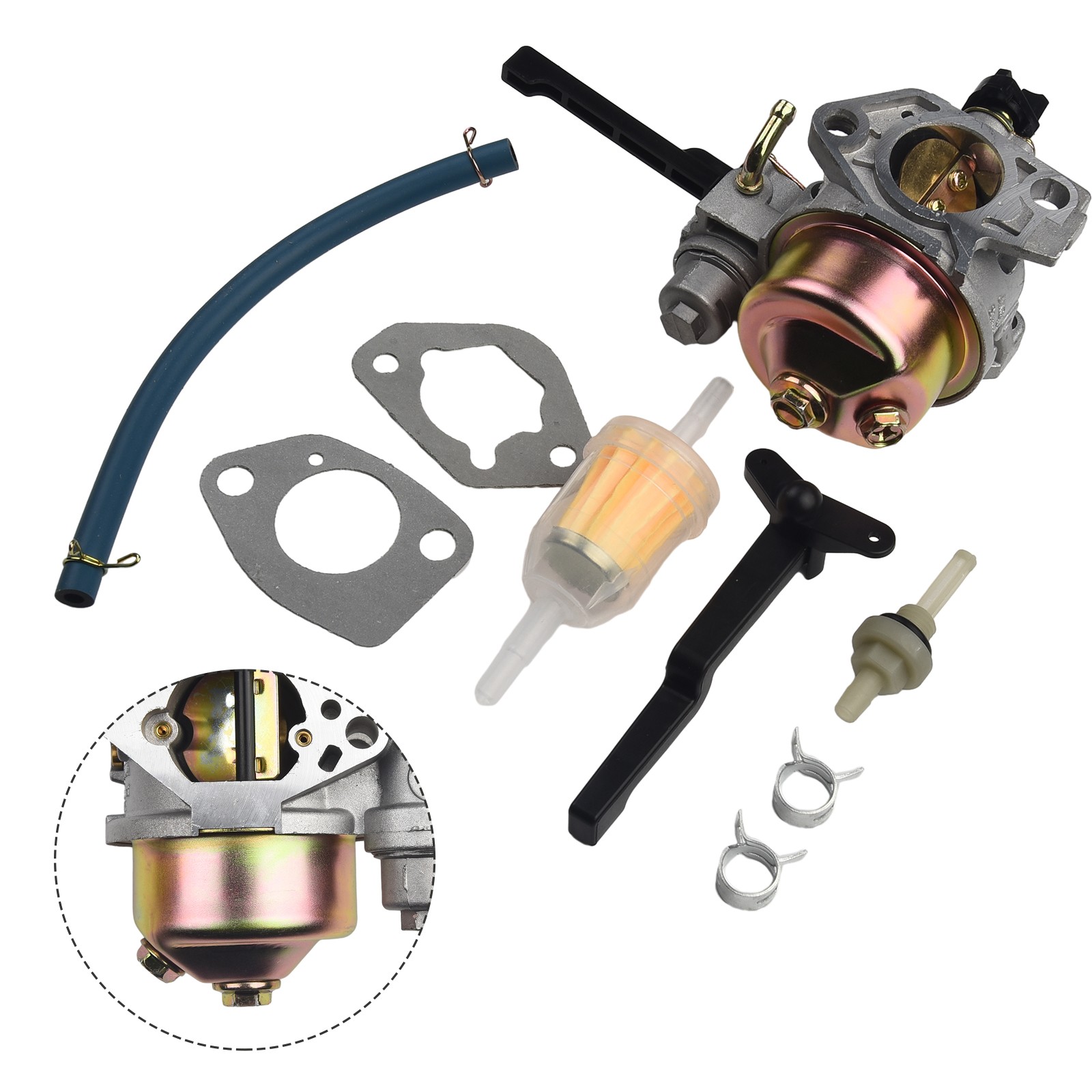 Carburetor for 420CC CH440 14HP Pro CH395 Engine 17-853-05-S 9.5HP 277cc Metal Replacement PartDurable Lawn Mower Accessory with Fuel Filter Gaskets Clips