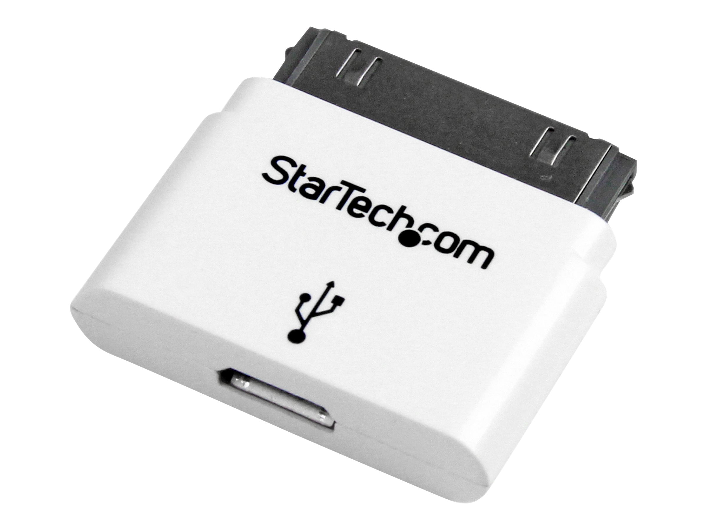 StarTech.com White Apple 30-pin Dock to Micro USB Adapter iPhone iPod ...