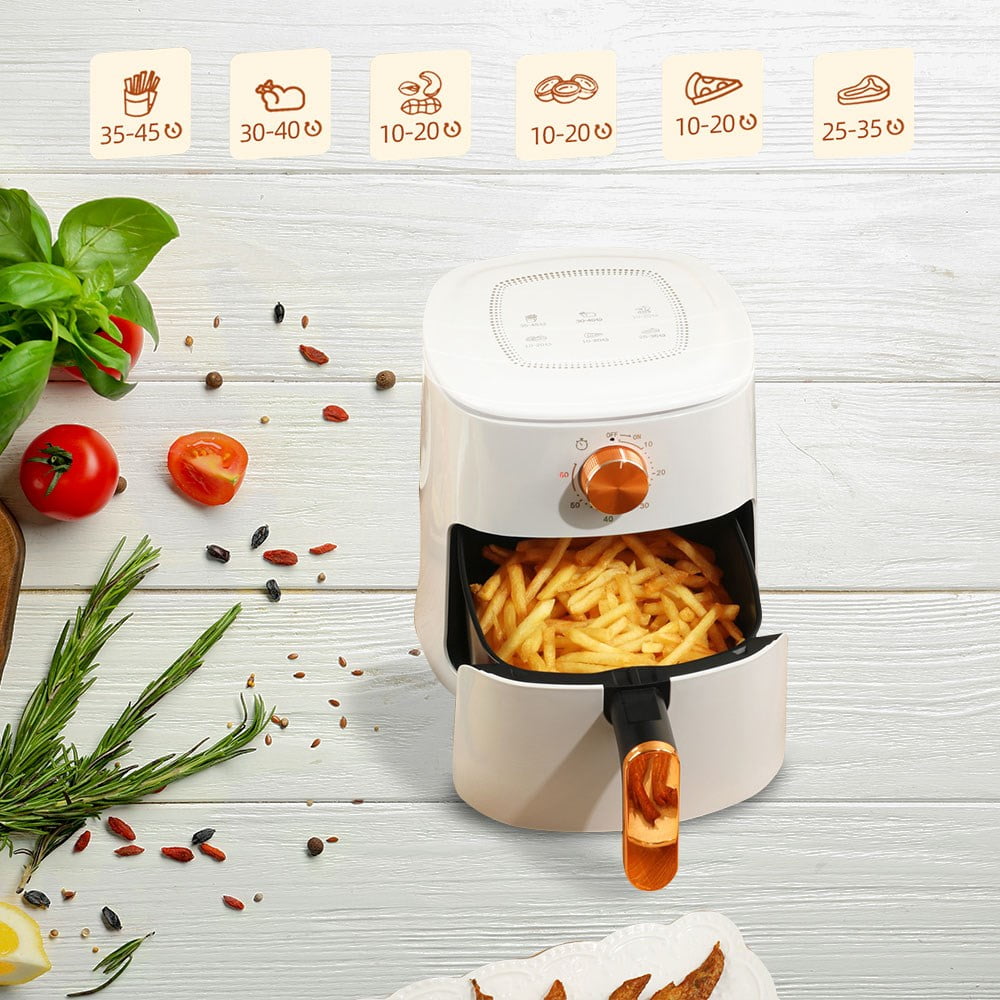 Air fryer 220V 800W Smart Electric Air Fryer 360°Baking Deep  Fried Without Oil Home Cooking Low Fat Adjustable Timing (Color : WHITE,  Size : SINGLE TANK_3.5L_UK) : Home & Kitchen