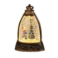 thumbnail image 2 of Dserfhy Christmas Snow Ball Lantern Bell Shape Swirling Glitter Christmas Lamp for Holiday Home Office Tabletop Decor, 2 of 8