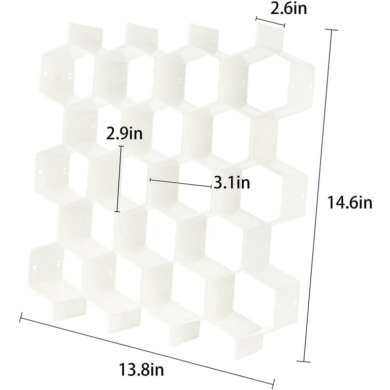 Honeycomb Adjustable Drawer Organizer (White)