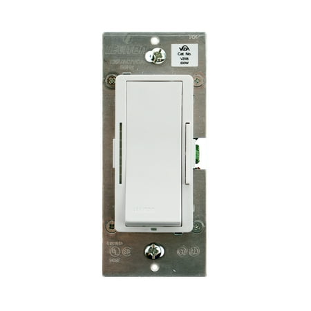 - Leviton VZI06-1LW Vizia Incandescent Digital ON/OFF Dimmer 3P, 120V, 600W, White