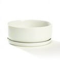 thumbnail image 6 of K-Cliffs 6.3 inch Round Minimalist White Ceramic Succulent Planter Pot  Bowl Tub with Saucer, 6 of 8