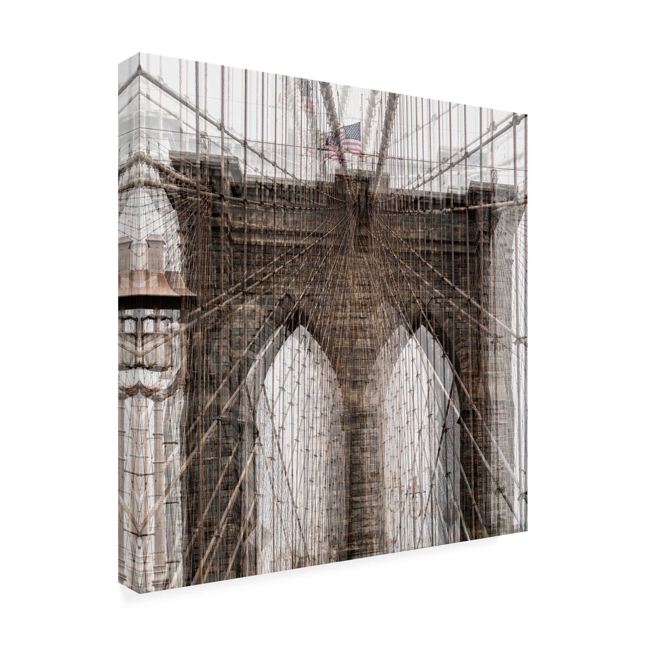 Canvas Wall Art - Peter Pfeiffer 'Bbrriiddggee' Wall Art for Living Room, Bedroom, or Office D?cor by Trademark Fine Art - 18 x 18 Inches
