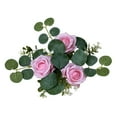 thumbnail image 3 of simhoa Candle Garland Artificial Floral Wreaths for Dining Table Tabletop Cafe Pink, 3 of 8