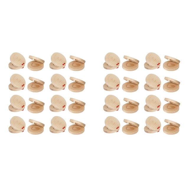 32 Pcs Castanets Instrument de Musique Castanets Instrument en Bois Instrument de Musique Instrument de Percussion pour Enfants Adultes