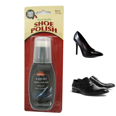Liquid Shoe Polish Black Instant Self Shine Boot Leather Cream Wax 2.5 oz 1