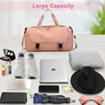 thumbnail image 4 of Bolsa de gimnasio pequeña, petates de viaje deportivos, bolso de noche para fin de semana con bolsillo mojado y compartimento para zapatos, 4 of 5