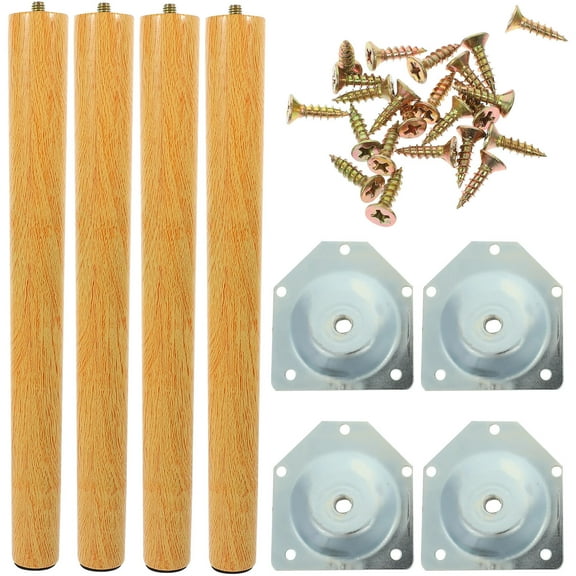 OUNONA Assorted Color Wooden Table Legs with Steel, Multifunctional Home Use, 1Set