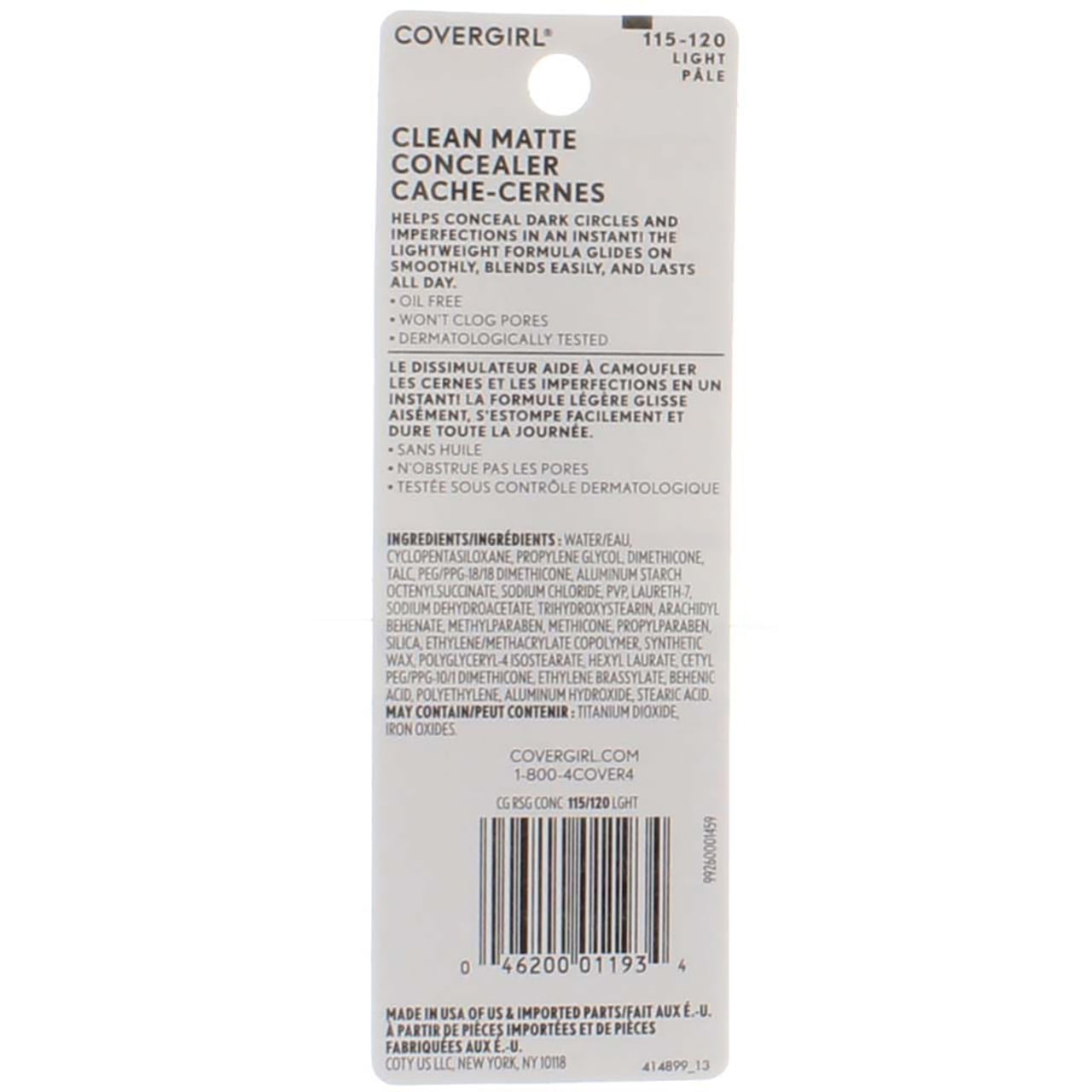 CoverGirl Ready, Set Gorgeous Concealer, Light [115/120] 0.37 oz (Packaging May Vary) (Pack of 3)