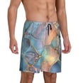 thumbnail image 2 of Fuzoiu Pastel Abstract Fluid Art Print Pajama Shorts for Men, Men's Pajama Bottoms,Mens Lounge Sleepwear,Pajama Pants with Pocket-Large, 2 of 6