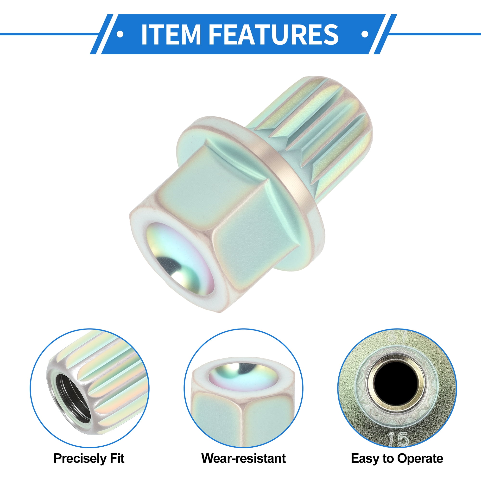 Unique Bargains Vehicle Wheel Lock Lugnut for BMW, Durable 31/15PT Galvanized Alloy Steel