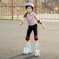thumbnail image 4 of Costway Patins Quads Réglables à 4 Tailles avec Roues Lumineuses Protection de Sécurité pour 8 à 13 Ans Bleu, 4 of 10