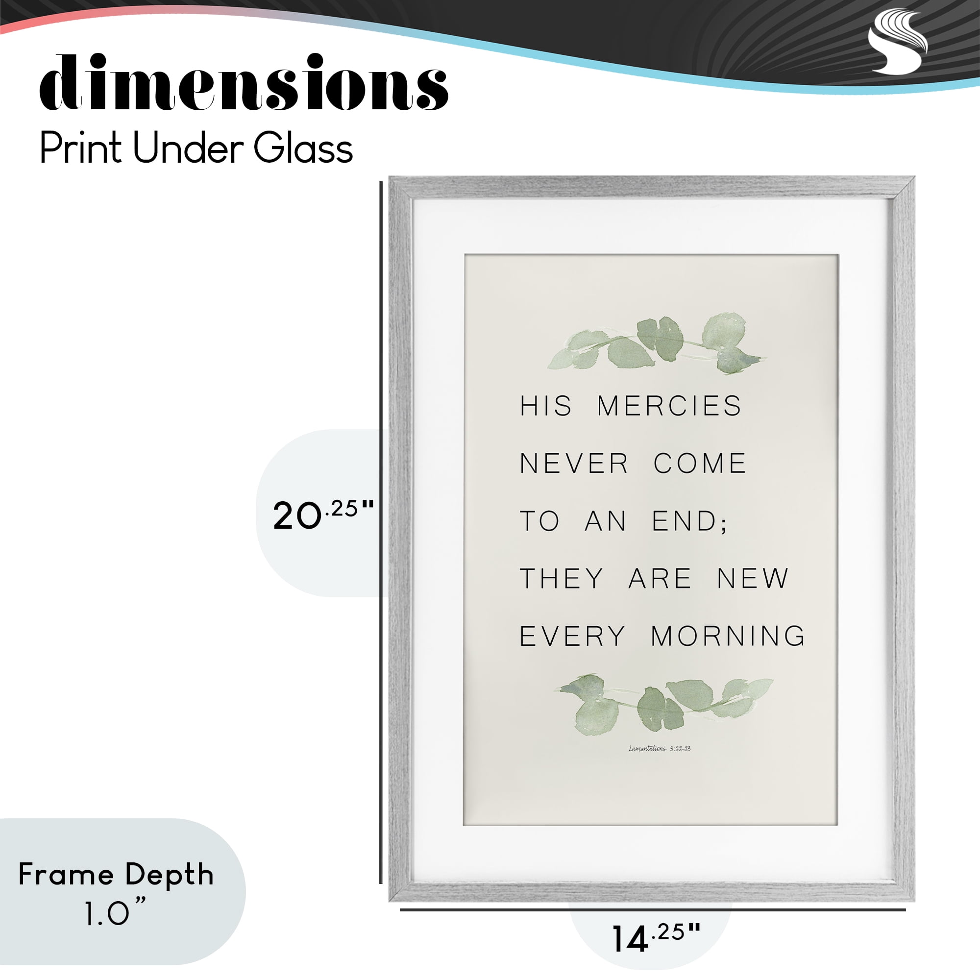 Stupell Industries Mercies New Every Morning Gray Framed Print Under Glass, design by Lucille Price