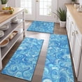 thumbnail image 2 of Blue White Tie Dye Swirl Pattern Kitchen Rugs Sets Of 3,Kitchen Runner Rugs Non Skid Washable,Decorative Kitchen Floor Mats for Kitchen,Sink,Laundry,17"x30"+ 17"x47" + 17"x59", 2 of 6