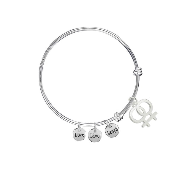 Same Sex Female Symbol Retractable Charm Bracelets