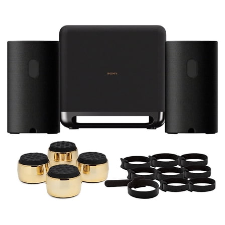 Sony SASW5 300W Wireless Subwoofer for HT-A9/A7000/A5000 Bundle with BRAVIA Theater Rear 8 Wireless Rear Speakers and Accessories (4 Items)