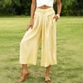 thumbnail image 5 of BUIGTTKLOP Capri Pants for Women Striped High Waisted Lounge Pants Striped Wide Leg Summer Cropped Trousers, 5 of 5