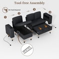 thumbnail image 3 of Akaber Sectional Sleeper Sofa, 3 Seats Modular L Shaped Cloud Couch with Pull Out Sofa Bed, Storage Chaise, USB Charging, Adjustable Backrest, 3 of 9