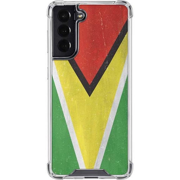 Skinit Countries of the World Guyana Flag Distressed Galaxy S22 Clear Case