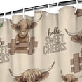thumbnail image 3 of Beige Highland Cow Fence Pattern Shower Curtain 72"x84" ,Bathroom Decorative Shower Curtains Set with 12 Hooks,Modern Waterproof Washable Shower Curtain, 3 of 6