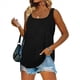 thumbnail image 2 of Camisetas Sin Mangas para Mujer, Estilo Túnica Informal, Holgadas y con Cuello en U y Dobladillo para Verano Negro S, 2 of 5