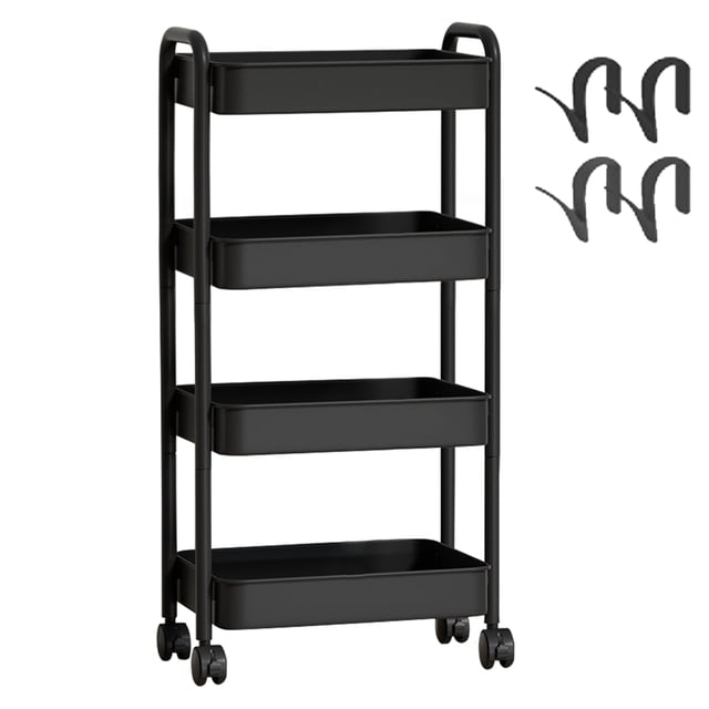 Amdohai Chariot de Rangement Roulant en Métal à 3 Niveaux / 4 Niveaux avec Métal